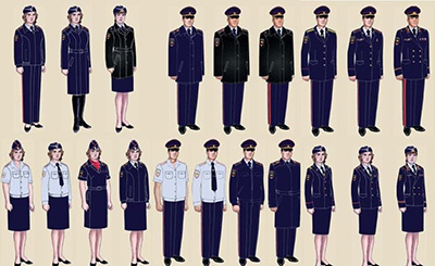Картинка с примерами ношения форменной одежды сотрудников МВД