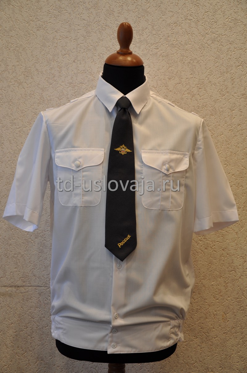 Фото белой рубашки для работников железной дороги с коротким рукавом