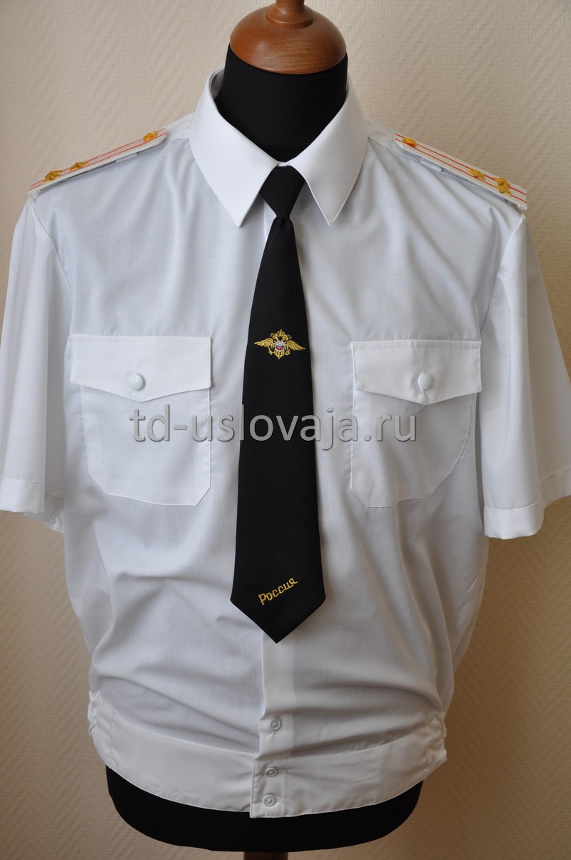 Фото белой рубашки для сотрудников полиции с коротким рукавом