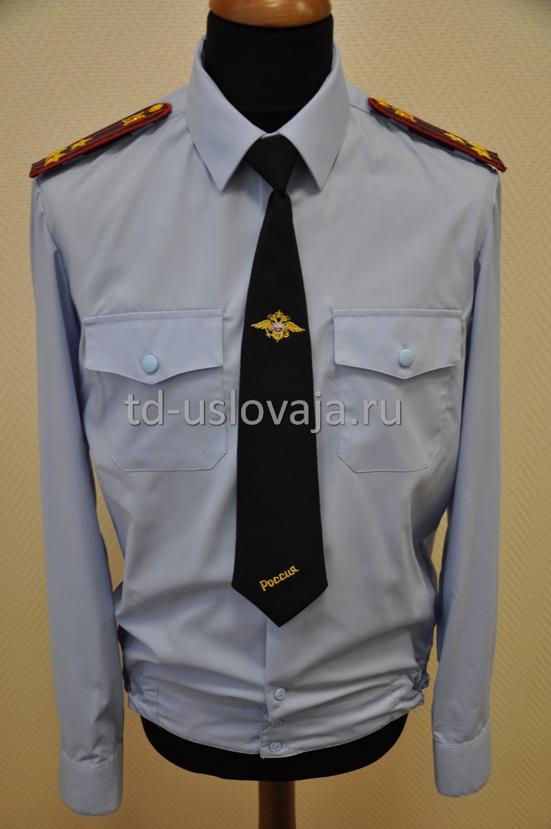 Фото голубой рубашки для сотрудников полиции с длинным рукавом